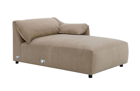 Veata Light Brown Suede Sectional Sofa - sold by Home Elegance USA