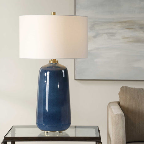 Brae Glaze Table Lamp - Blue by Uttermost - View 2