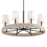 Faiyam 8 Light Rattan Chandelier - Black by Uttermost - View 12