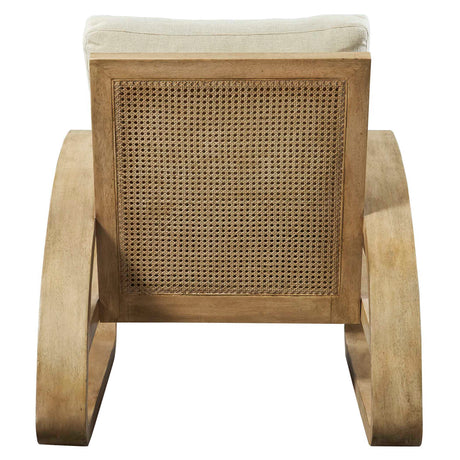 Barbora Wooden Accent Chair - Light Brown / Beige by Uttermost - View 5