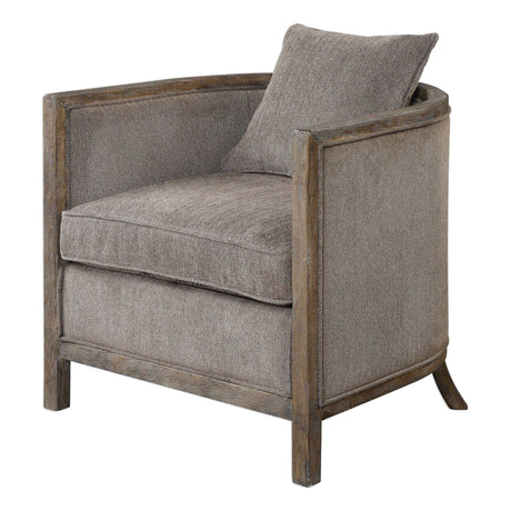 Viaggio Chenille Accent Chair Gray - Light Brown by Uttermost - View 3