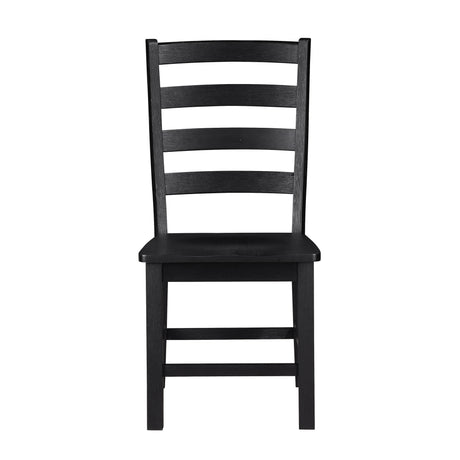 Modern Contemporary Black White 5pc Dining Set Table and 4 Side Chairs Set Wooden Kitchen Dining Furniture Casual Style - sold by Home Elegance USA