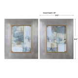 Gilded Whimsy Abstract Prints (Set of 2) - Dark Gray / Blue by Uttermost - View 7