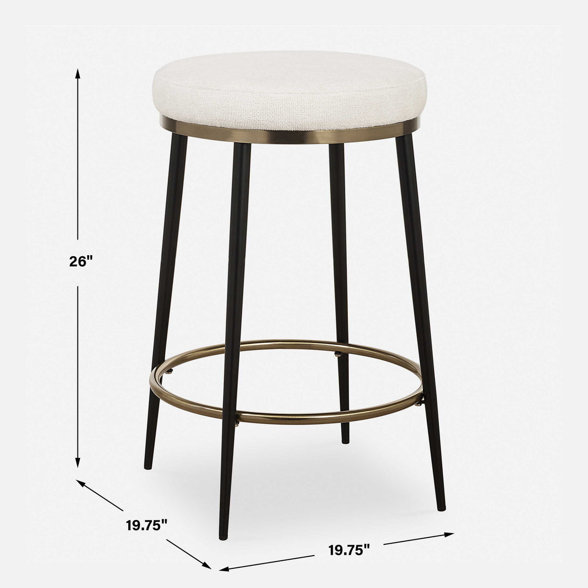 Ensemble Counter Stool Cream - White by Uttermost - View 7