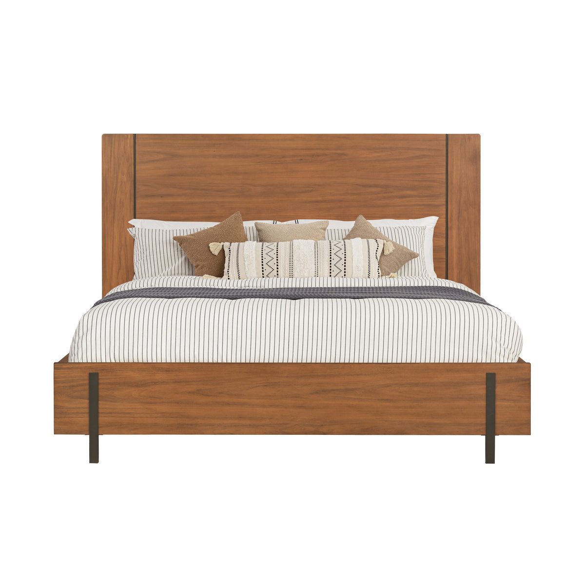 Lincoln King Panel Bed - Warm Walnut | Flexsteel