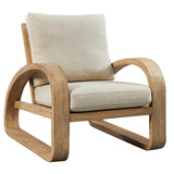 Barbora Wooden Accent Chair - Light Brown / Beige by Uttermost - View 3