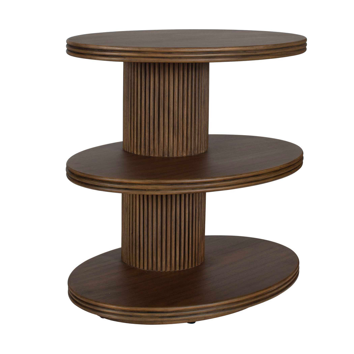 Top Tier Oval Walnut Side Table Woodtone - Dark Brown by Uttermost - View 2