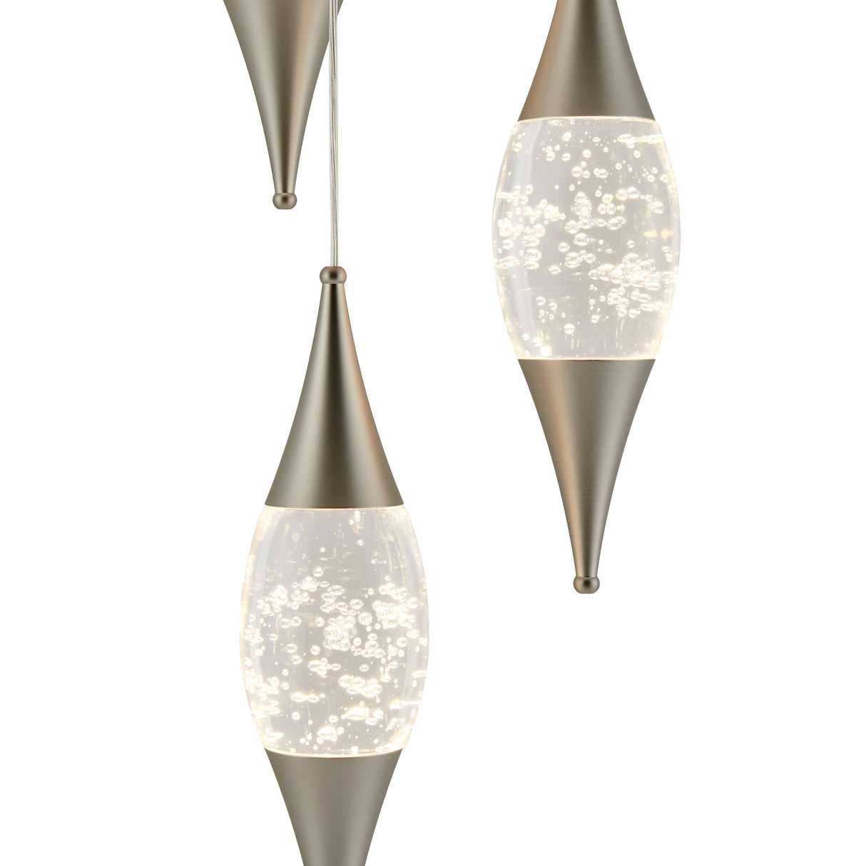 Shinny Teardrops Round Chandelier // Matte Nickel  | Finesse - Home Elegance USA