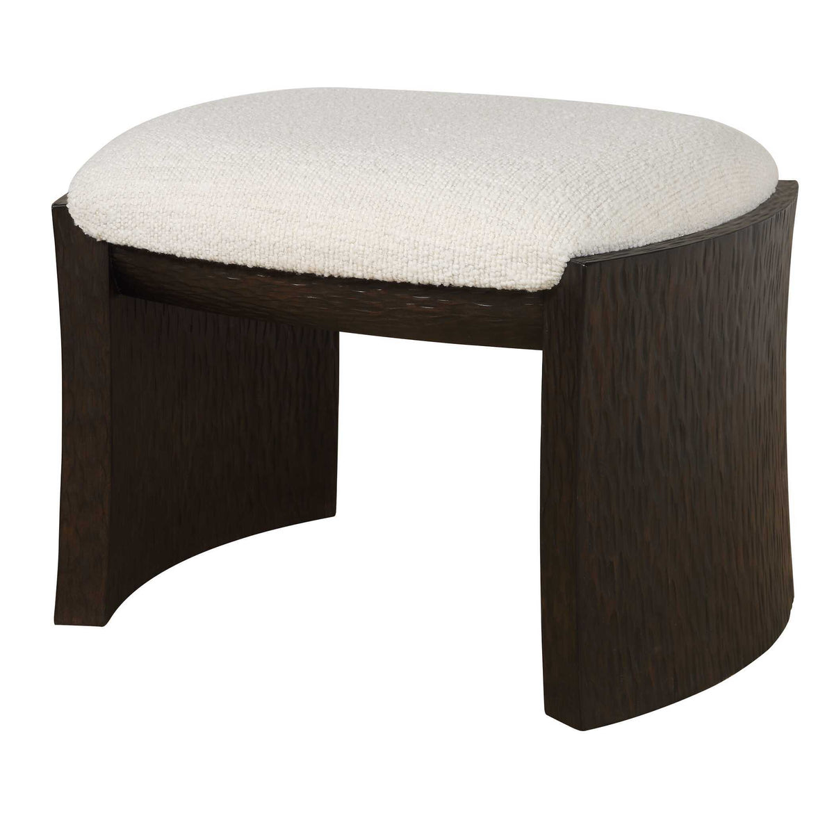 Port Small Bench Walnut / White - White / Dark Brown by Uttermost - View 4