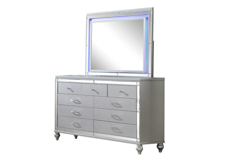 Lavish Modern Style 4 Pc King Bedroom Set Made with Fireplace in Headboard & TV stand in Footboard with Wood in Grey(CA INVENTORY) - sold by Home Elegance USA
