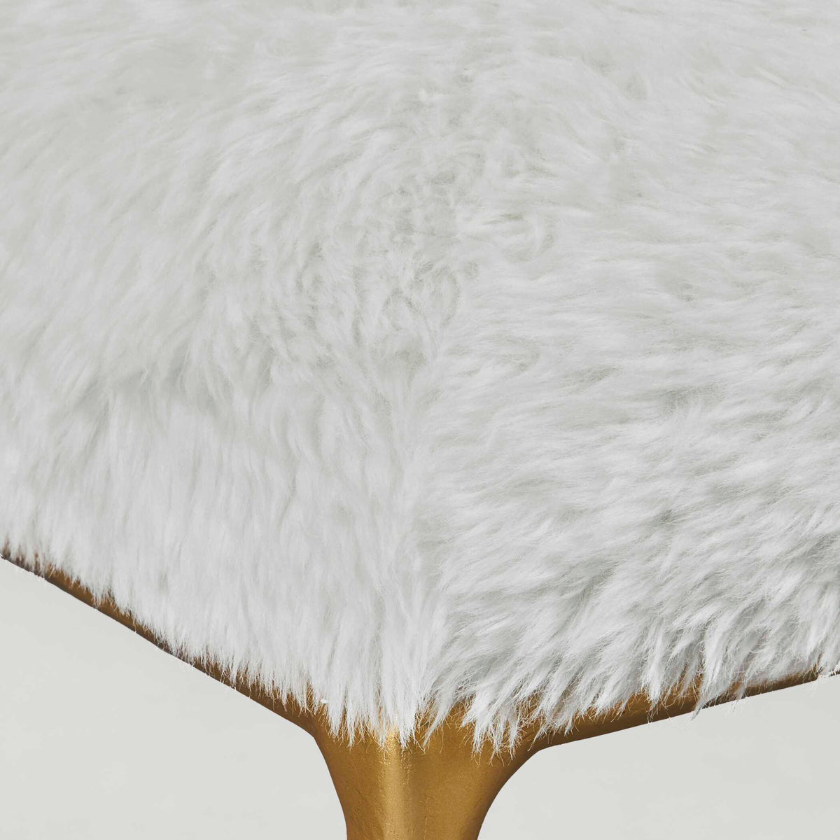 Charmed Sheepskin Small Bench - White / Gold by Uttermost - View 4