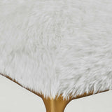 Charmed Sheepskin Small Bench - White / Gold by Uttermost - View 4