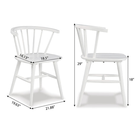 Alwynn White and Natural Wood 7-piece Dining Set, Dining Table with 6 Stylish Windsor Chairs - sold by Home Elegance USA