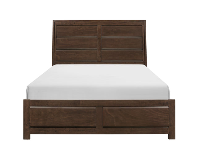 Espresso Finish Contemporary Design Queen Bed Wooden Bedroom Furniture 1pc