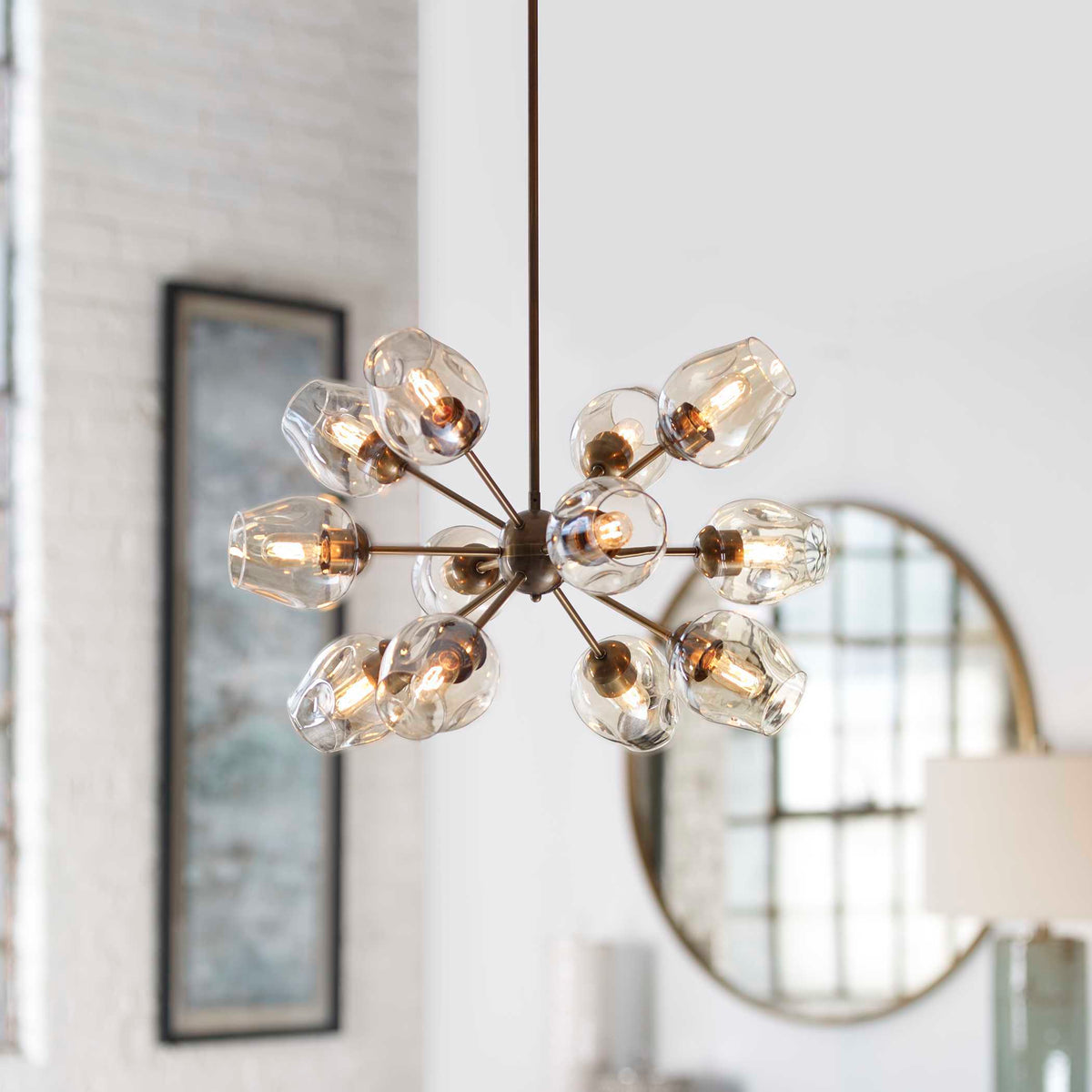 Chet 12 Light Sputnik Chandelier - Light Brown by Uttermost - View 2