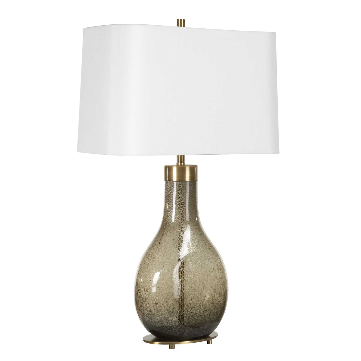 Shyla Dark Glass Table Lamp - White / Bronze by Uttermost - View 6