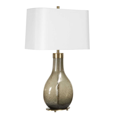 Shyla Dark Glass Table Lamp - White / Bronze by Uttermost - View 6