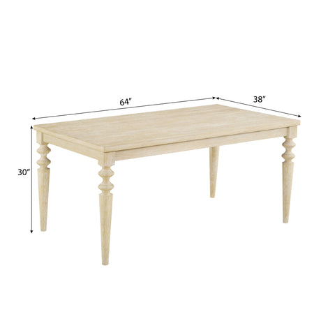 Amonia 7-piece Dining Set, Turned-Leg Dining Table with 6 Tufted Chairs - sold by Home Elegance USA
