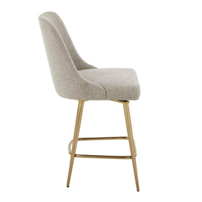 Bramwell Upholstered Counter Stool - Gray / Gold by Uttermost - View 4