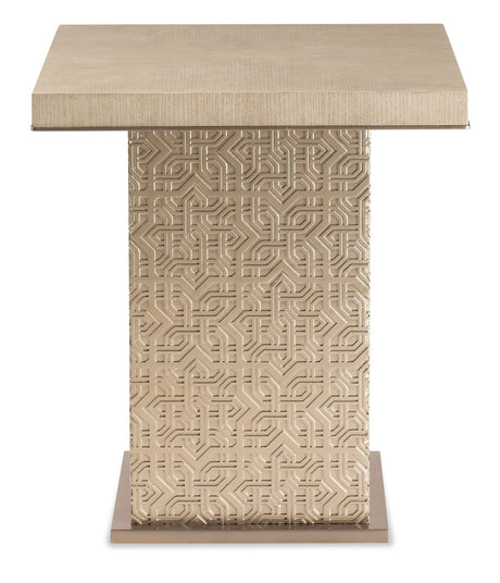 Geometry High Side Table Polished Limestone - Beige / Gold by Hooker Furniture - View 2