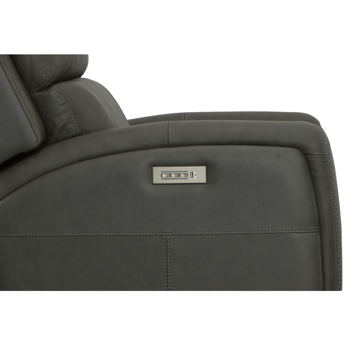 Linden Power Recliner With Power Headrest & Lumbar - Charcoal | Flexsteel