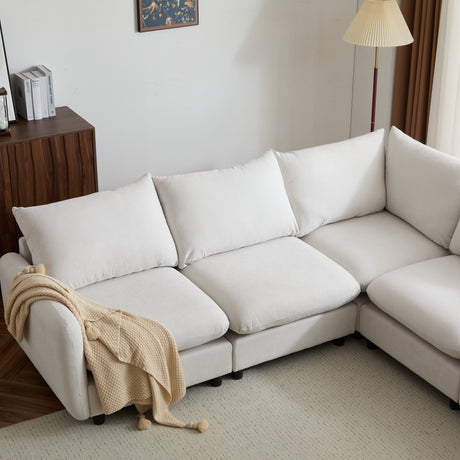 99 in. oversize 5-Piece L Shaped Modular Free Combination Sectional Sofa Couch for Living Room and Spacious Space - sold by Home Elegance USA