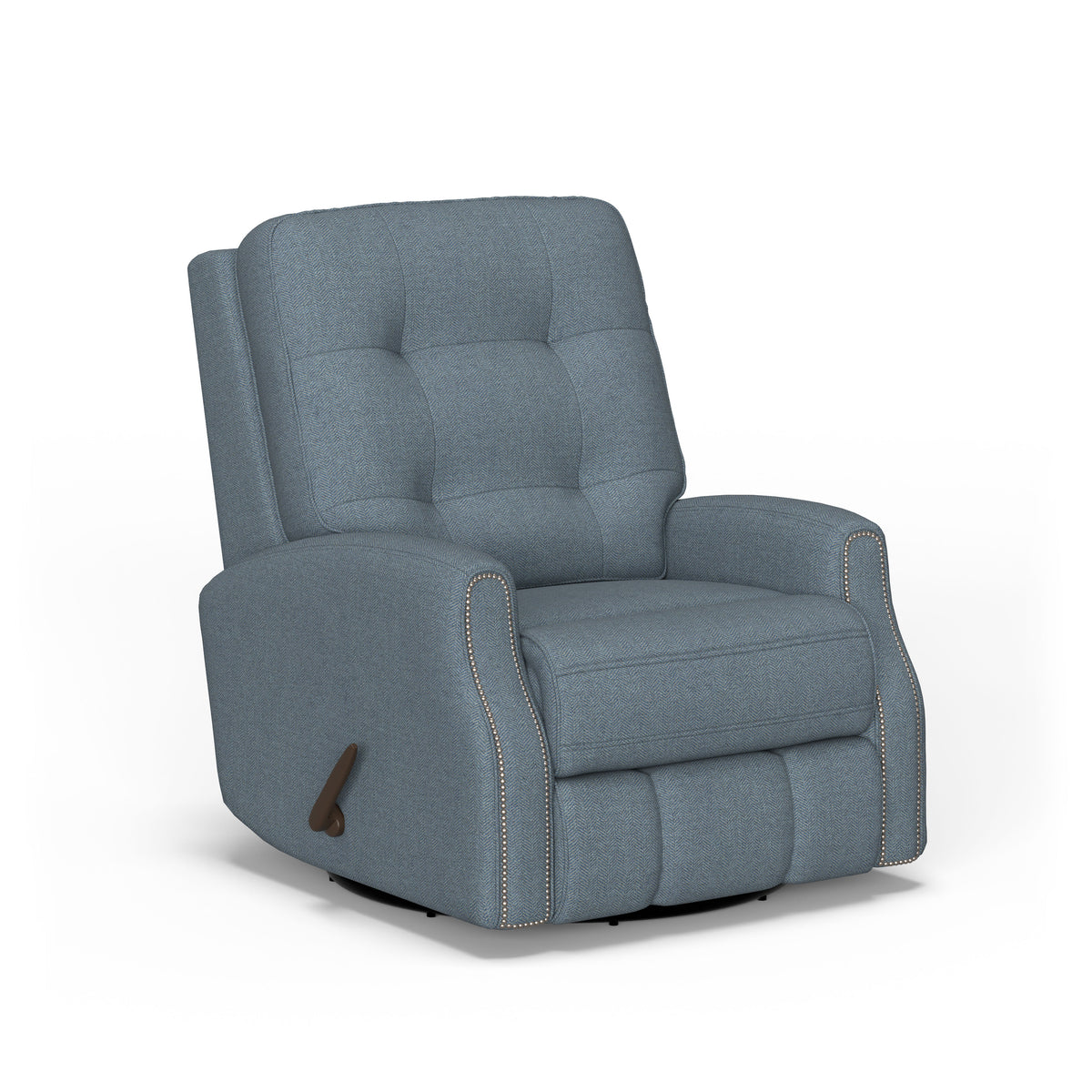 Devon Transitional Fabric Swivel Gliding Recliner With Nailhead Trim | Flexsteel