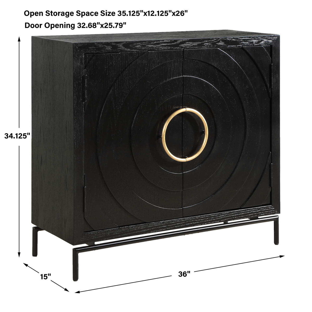 Briseis 2 Door Cabinet - Black by Uttermost - View 14