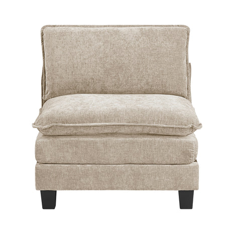 Modern Contemporary 4-Piece Modular Sectional Plush Comfort Taupe Chenille Upholstery Living Room Furniture Durable Plywood - sold by Home Elegance USA