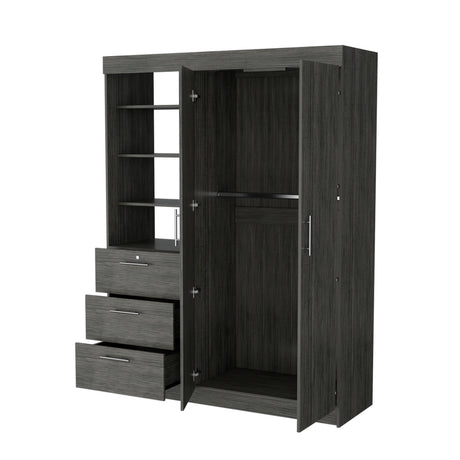 Tempe 3 Drawers Armoire, 3-Tier Shelf, 2-Door - sold by Home Elegance USA