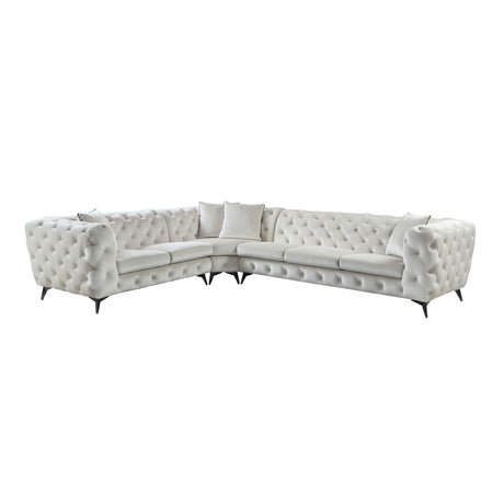 Atronia Beige Fabric Sectional Sofa W/4 Pillows - sold by Home Elegance USA