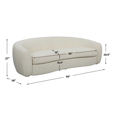Capra Art Deco White Sofa by Uttermost - View 10