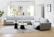 Tarrance Modular Gray Sherpa & Velvet Power Recliner Sectional w/ Multifunction
