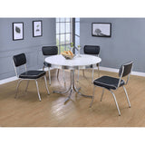 Marla White and Chrome 5-piece Dining Set