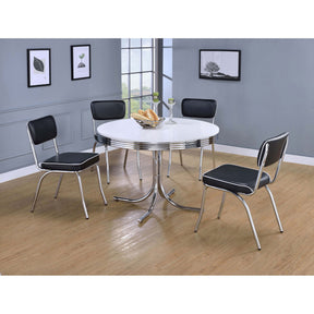 Marla White and Chrome 5-piece Dining Set - sold by Home Elegance USA