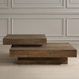 Rustic Planes Modern Coffee Table - Dark Brown by Uttermost - View 2