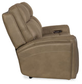 Riverton Power Sofa With Power Headrest/Lumbar - Light Brown by Hooker Furniture - View 7
