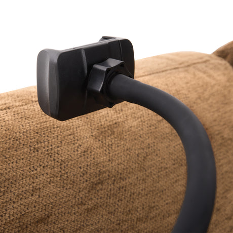 Modern Sectional Sofa Modular Sofa 85.4' U-shaped Sofa Couch with Movable Ottoman, USB Ports, Phone Holder, Brown Chenille - sold by Home Elegance USA