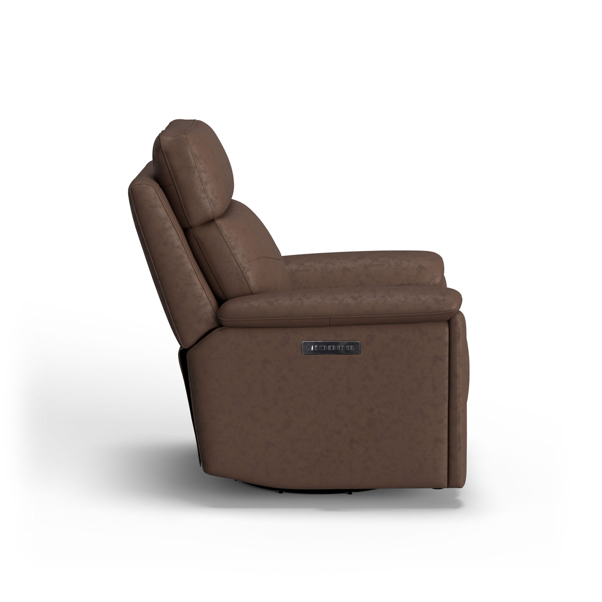 Refined Transitional Leather Power Swivel Gliding Recliner With Power Headrest & Lumbar | Flexsteel