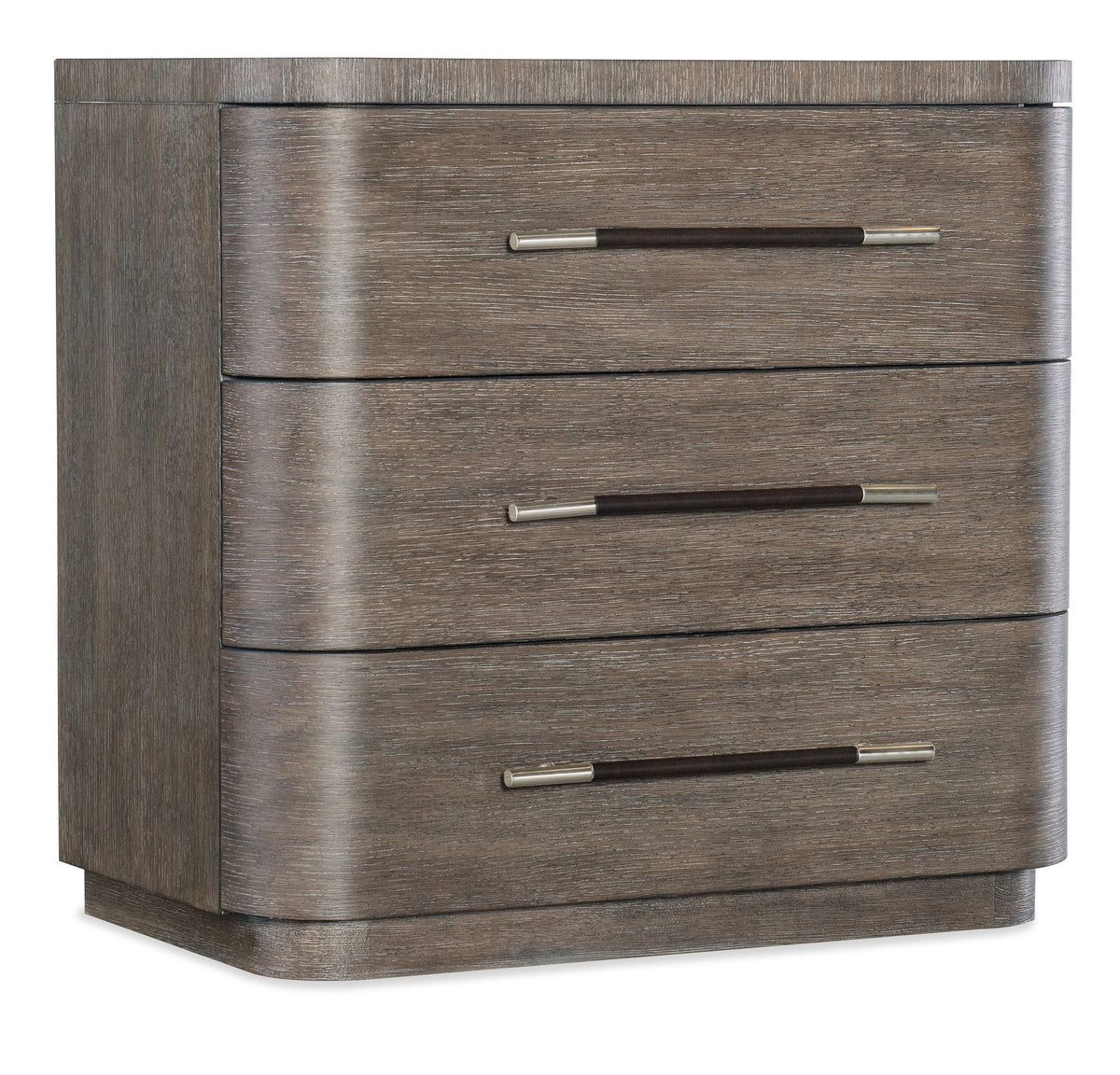 Modern Mood Three Drawer Nightstand - Dark Brown / Dark Gray by Hooker Furniture - View 1