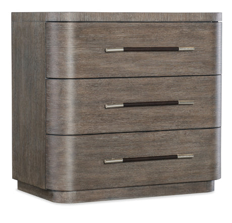 Modern Mood Three Drawer Nightstand - Dark Brown / Dark Gray by Hooker Furniture - View 1