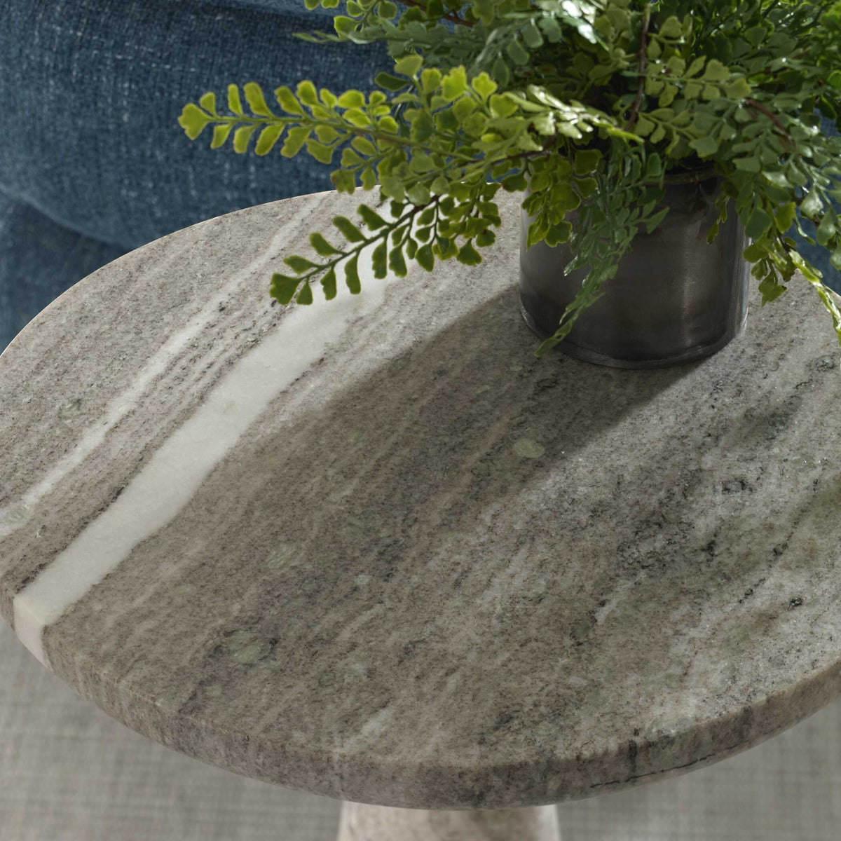 Shura Indoor-Outdoor Marble Accent Table Brown / White - Light Brown by Uttermost - View 3