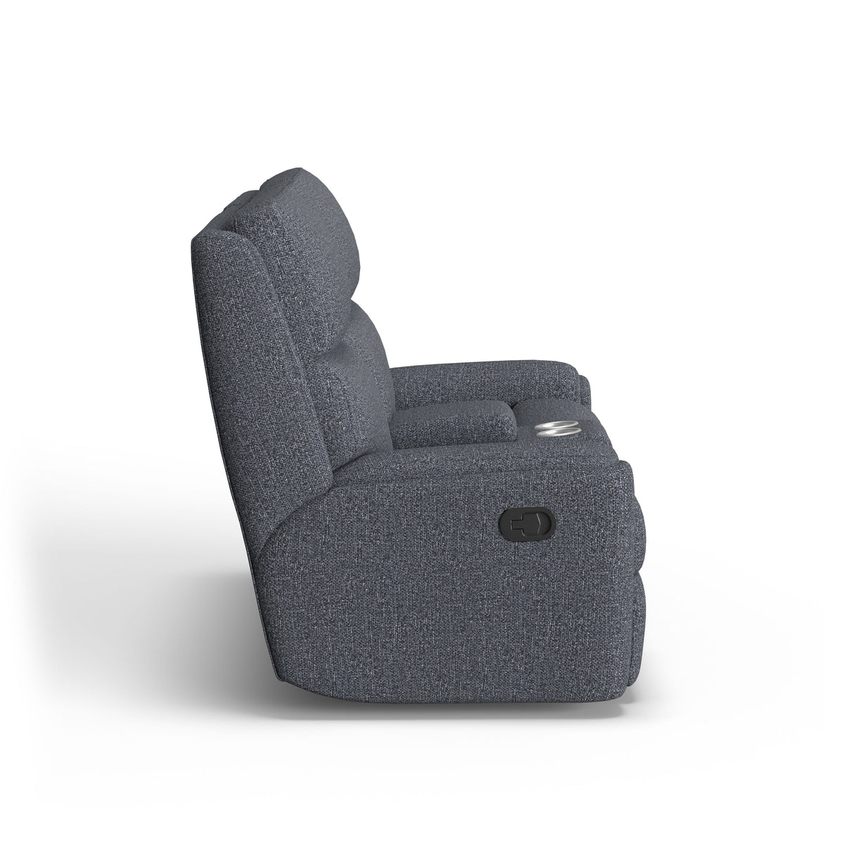 Rio Transitional Fabric Reclining Loveseat With Console | Flexsteel