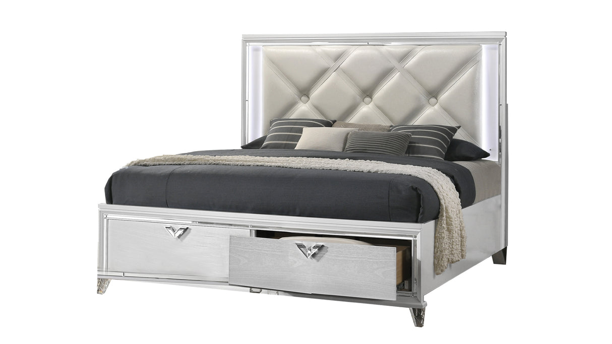 Prism Modern Style King 5PC Bedroom Set with LED Accents & V-Shaped handles - Home Elegance USA