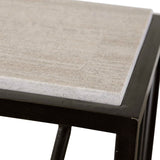 Reed Travertine Console Table Black & Light Brown - Black / Light Brown by Uttermost - View 5