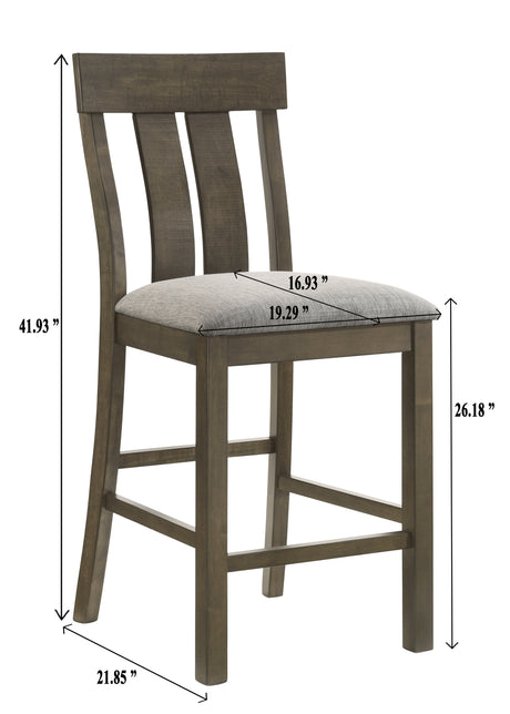 5pc Counter Height Dining Set Beautifully Crafted Dining Table Robust Trestle Base Upholstered Chair Rich Wood Finish Natural Charm Dining Room Furniture Rustic Brown - sold by Home Elegance USA