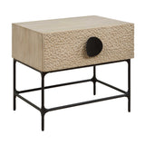 Lunar Wooden Side Table Black / Woodtone - Light Brown by Uttermost - View 4