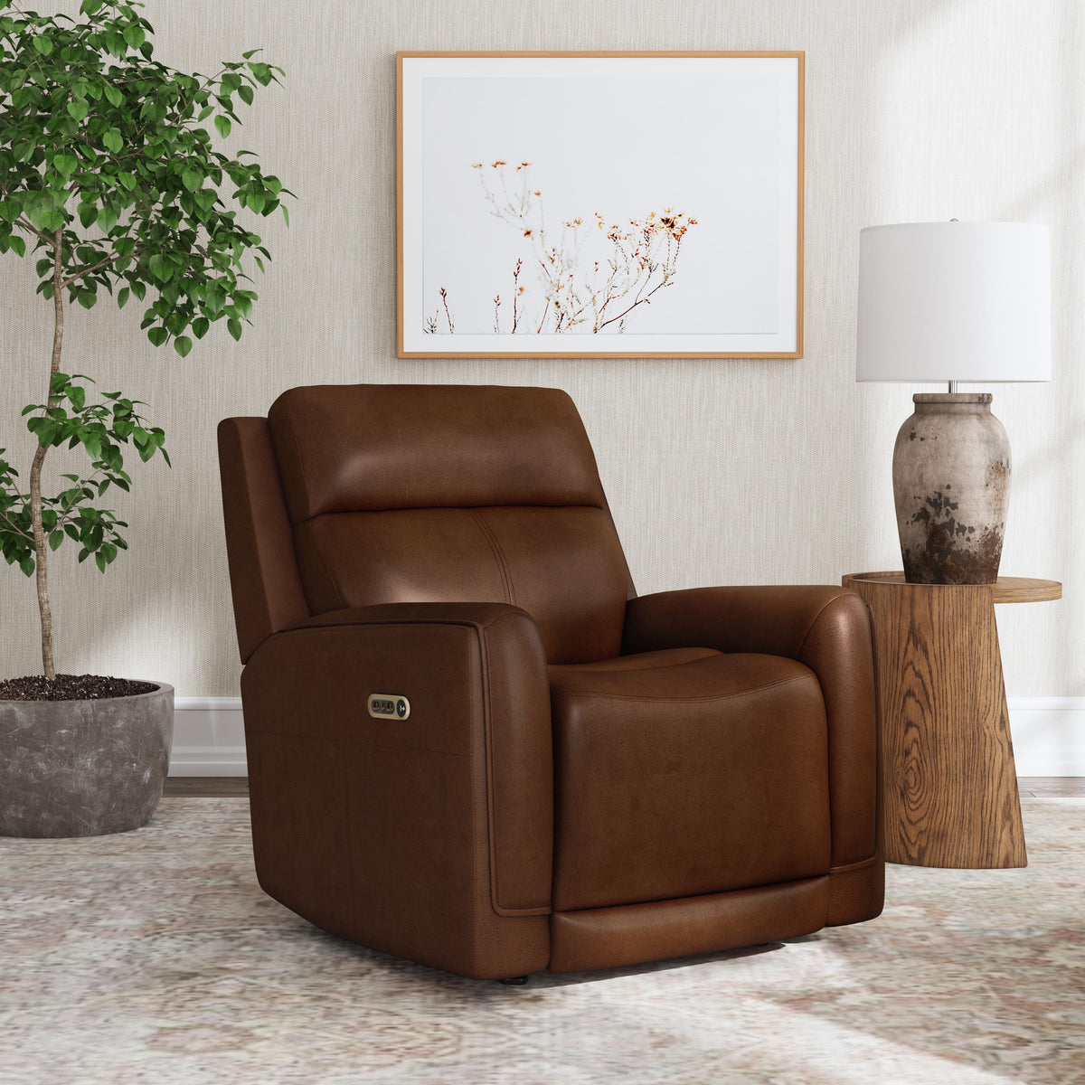 Alister Power Gliding Recliner With Power Headrest And Lumbar - Sedona | Flexsteel