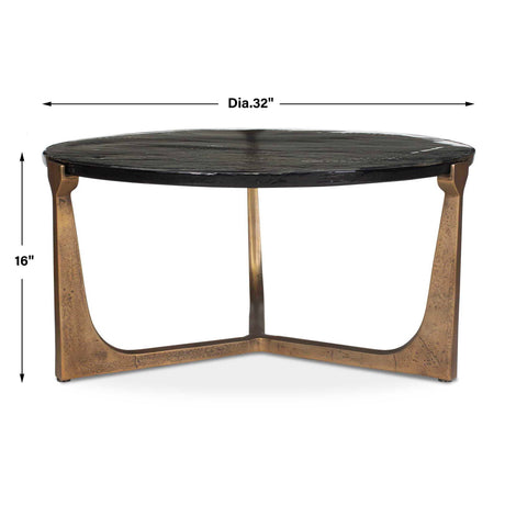 Bohdi Outdoor Coffee Table Brass / Black - Gold / Black by Uttermost - View 6