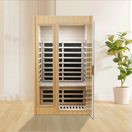 Hemlock Two-person far infrared roof embedded indoor sauna room - sold by Home Elegance USA